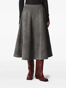 Джинсовая юбка клеш (А-силуэта) Roberto Collina, серый