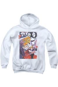 Бэтмен любит безумную ярость молодежная толстовка с капюшоном Gildan, белый