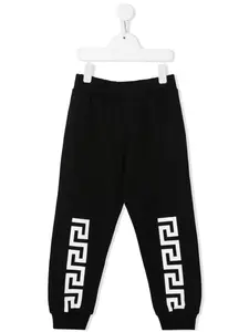 Спортивные брюки с принтом Greca Versace Kids, черный