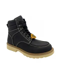 Мужские рабочие ботинки с каблуком 6" Black Leather Defined Heel Cap Toe SAFA, черный