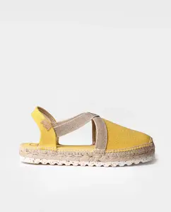 Женские эспадрильи на танкетке из ткани однотонных тонов на резинке Toni Pons, желтый
