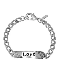 Серебряный тисненый браслет панцирного плетения 2028, gray