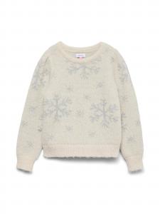 Vero Moda Girl Свитер 'VMNew Snowy Frost' в белом цвете из шерсти