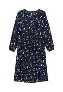 Платье с цветочным принтом из вискозного твила Sheego, синий