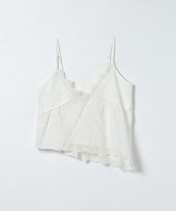 Асимметричная кружевная майка в стиле пэчворк Jeanasis, цвет White(05)