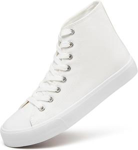 Женские холщовые кроссовки, высокие шнуровки, повседневная обувь для прогулок Zgr, белый