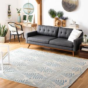 Ковер SAFAVIEH, 244 x 305 см, - коллекция Kenya - большой - светло-голубой и ivory, ручная вязка из шерсти, идеально для гостиной, спальни, столовой (KNY175L)