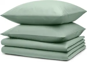 Комплект постельного белья Blumtal 2 шт. 135x200 см + 2 наволочки 40x80 см - простыни из микрофибры 135x200 см - комплект постельного белья из 4 предметов, зеленый