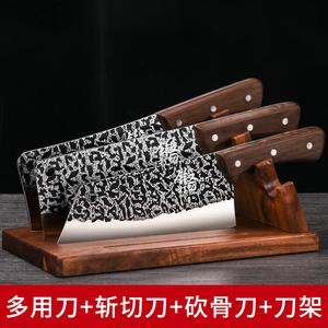 Plys Пружинные кухонные ножи Dragon, профессиональные кованые ножи из марганцевой стали, набор из 3 предметов + блок для ножей из сандалового дерева, 19см/13см