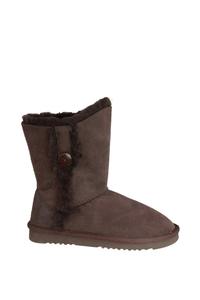 Ботинки на пуговицах из овчины с кружевом Eastern Counties Leather, коричневый