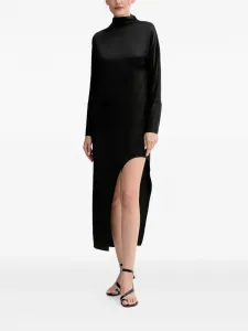 Платье миди с воротником-стойкой Isabelle Blanche, черный