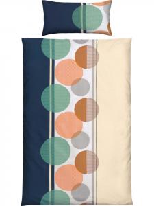 Erwin Müller Односпальное трикотажное постельное белье оранжево-сине-бежевого цвета