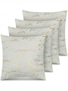 Aspero Комплект из 4 наволочек с мраморным узором, 60x60 см, цвет «Каррара», золотистый