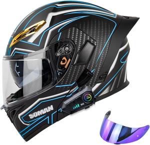 Шлем мотоциклетный Lnpadp Ql8001tk, черный / синий