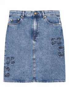 Джинсовая юбка на пуговицах Ganni, синий