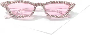 Солнцезащитные очки Melrose «кошачий глаз» со стразами, женские, для танцев, маленькие, с бриллиантами, винтажные, блестящие, для вечеринок, Pink