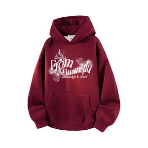 Толстовка Unisex Hooded Moderate Heavyweight HUANQIU, burgundy
