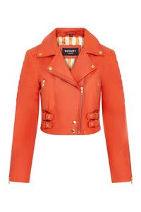 Женская укороченная кожаная куртка Brando оранжевый Longtown Infinity Leather, оранжевый