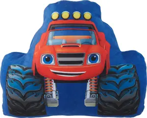 Подушка "Вспыш и чудовищные машинки" - Мягкая декоративная подушка "Монстр-трак", декоративная подушка, синяя, 28 x 24 см United Labels