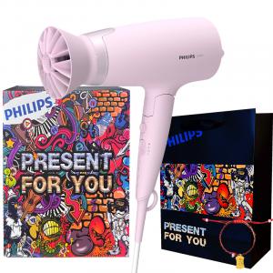 Фен термостатический и быстрая сушка высокая скорость сушки холодный воздух для домашнего использования высокая мощность складной BHD388 PHILIPS, розовый