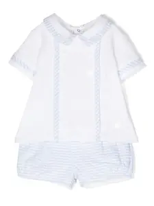 Комплект из топа и шортов в клетку гингем Patachou, белый