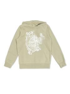 Толстовка Stone Island Junior с принтом компаса, зеленый