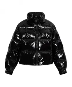 Пуховая куртка с глянцевой отделкой Michael Kors, черный