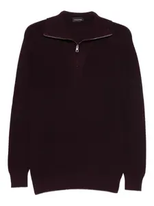 Шерстяной свитер с воротником на молнии TAGLIATORE, красный