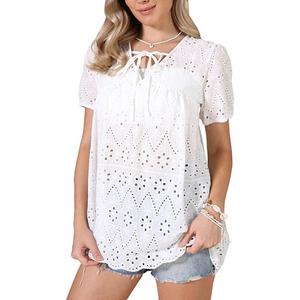 Летний топ для женщин с коротким рукавом и v-образным вырезом Inspire Chic