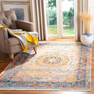 SAFAVIEH Persian Collection ковер 122 x 183 см - Blue & Multi, восточный дизайн distressed, не линяет и прост в уходе, идеален для помещений с высокой проходимостью в прихожей, гостиной, спальне (VTP435B)