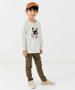 Футболка с длинными рукавами, 100% хлопок, с принтом Chil2, цвет F Dog/Oatmeal