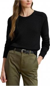 Свитер Lauren Ralph Lauren Women's Cotton-Blend Crewneck Sweater, Black
