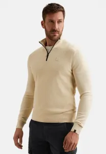 Джемпер из хлопка и модала с воротником-молнией до середины груди Pme Legend, Bone White