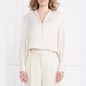 Атласная рубашка обычного кроя Dkny, экрю