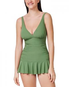 Beyond Time Купальное платье с V-образным вырезом и чашками D Profile by Gottex, зеленый