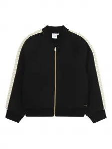 Толстовка на молнии с рукавами реглан BOSS Kidswear, черный