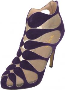 Туфли для бальных танцев XYD, свадебные сандалии для женщин, ботильоны до щиколотки, туфли на высоком каблуке с круглым носком, дышащая сетка, молния сзади, Purple