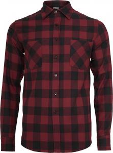 Фланелевая рубашка Urban Classics Checked Flanell Shirt, черный/бордовый