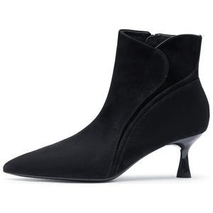 Joypeace Черные женские ботинки на каблуке 6 см, цвет Black