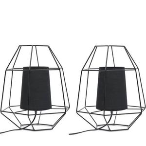 Настольная лампа KONSIMOВ MERLI 2-er Set, черный - металл - текстиль - 25 x 33 x 25 см