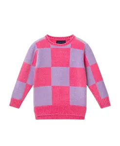 Детский свитер в клетку для девочек Andy & Evan, розовый