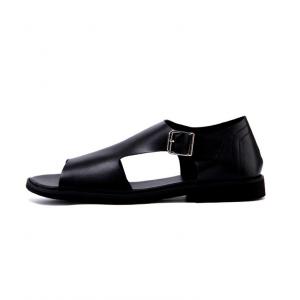 Devanro Сандалии мужские с одним ремешком, черные