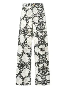 Джинсы с цветочным принтом Roberto Cavalli, черный