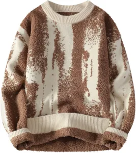 Мужской свитер с круглым вырезом легкий вязаный пуловер