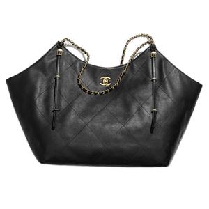 CHANEL Кожаная сумка через плечо large женская black