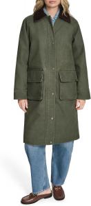 Женская длинное куртка Levi's с вощеным эффектом и клетчатой подкладкой, Dark Olive