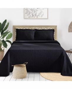 100% хлопок, всесезонный комплект из 3-х покрывал Fleur De Lis Medallion, полный Superior, синий