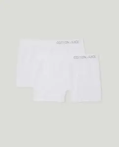 Упаковка из 2 бесшовных трусов-боксеров для мальчиков Cotton Juice, белый