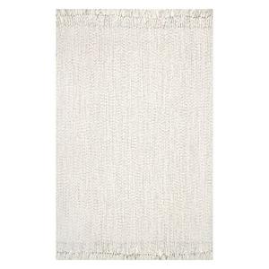 Плетеный коврик с кисточками Courtney для дома и улицы Nuloom, белый, 183x183 см