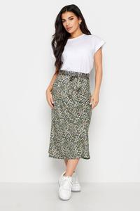 Юбка-Миди с мелким цветочным принтом Pixiegirl Petite, зеленый